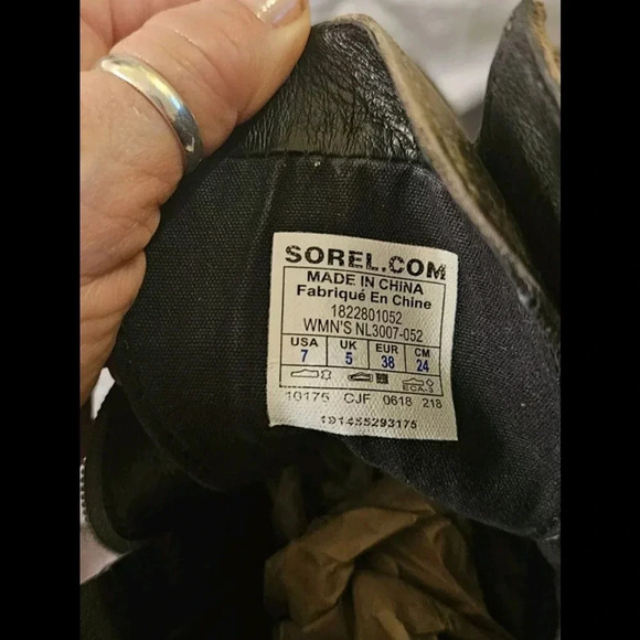 Sorel Phoenix Saddle Brown Side Zip Lace Up Boots Womens 7  Great Condition - Picture 5 of 8